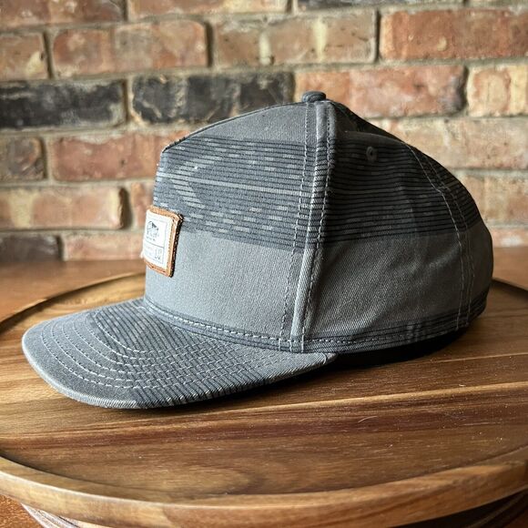 Vans Off The Wall Hat Gray Striped Canvas Brown Logo Adjustable Cap Mens - Picture 3 of 16